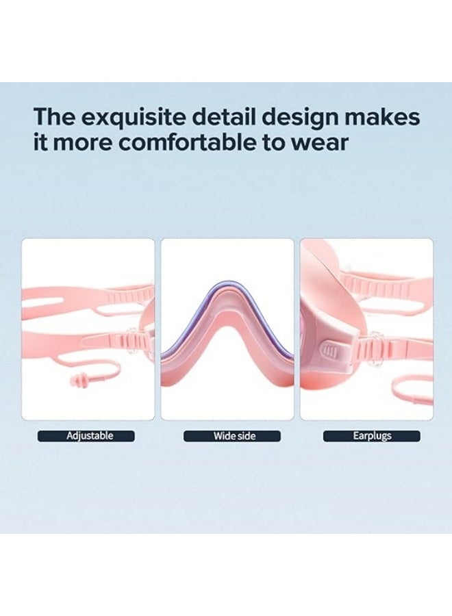 Swim Goggles No Leaking Anti-Fog Pool Goggles Swimming Goggles for Adult Men Women Youth, UV Protection 180° Clear Vision Pink - Image 4