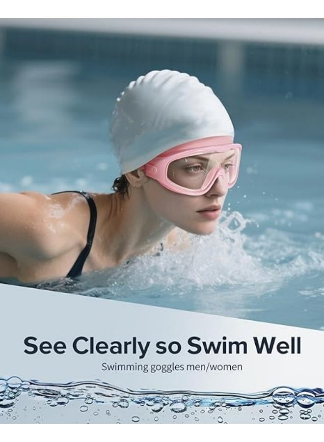 Swim Goggles No Leaking Anti-Fog Pool Goggles Swimming Goggles for Adult Men Women Youth, UV Protection 180° Clear Vision Pink - Image 5