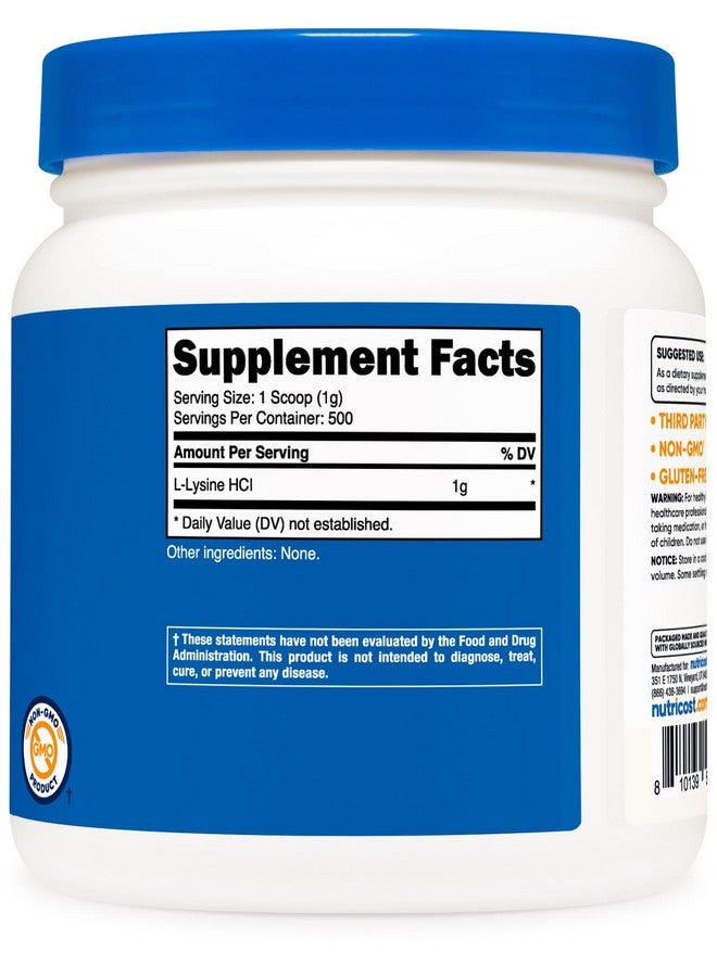 Nutricost L-Lysine Powder 500 Grams - Pure L-Lysine, Non-GMO, Gluten Free - Image 4