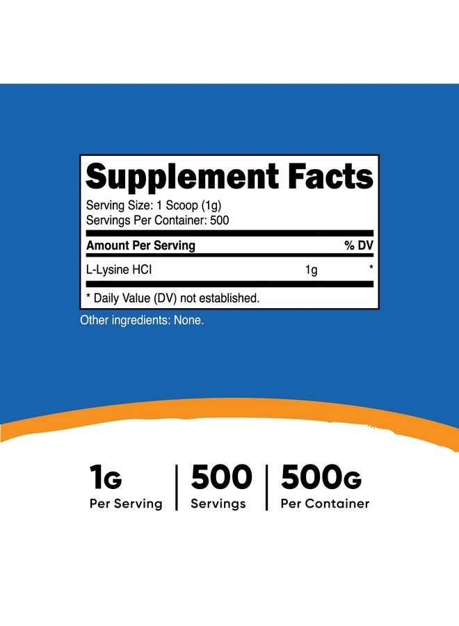 Nutricost L-Lysine Powder 500 Grams - Pure L-Lysine, Non-GMO, Gluten Free - Image 2