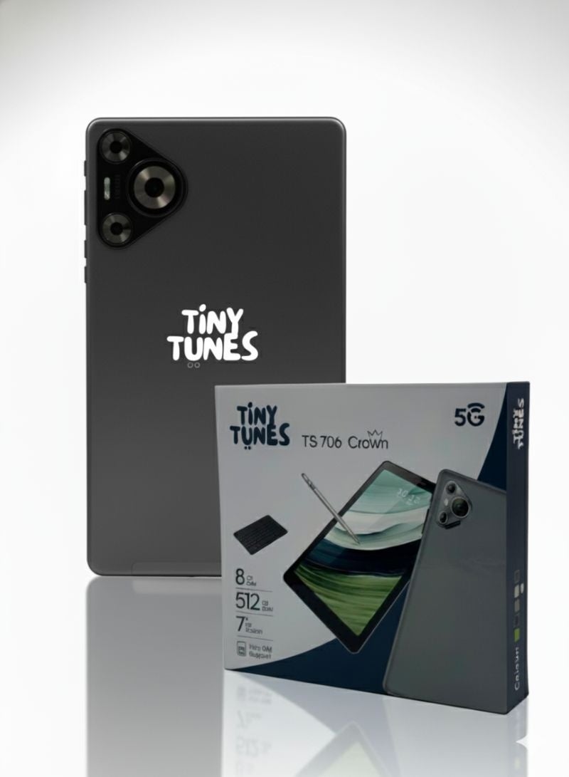 تيني تونز تابلت الأطفالTS706 – شاشة 7 بوصات، كيبورد وقلم مرفقين، واي فاي ويدعم الشريحة - Image 1