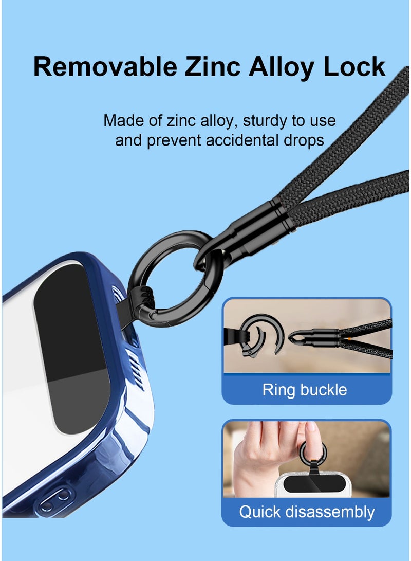 هيروكس حبل هاتف مضاد للضياع مصنوع من مادة النايلون الممتازة وأبازيم معدنية آمنة، متوافق مع معظم الهواتف - Image 2