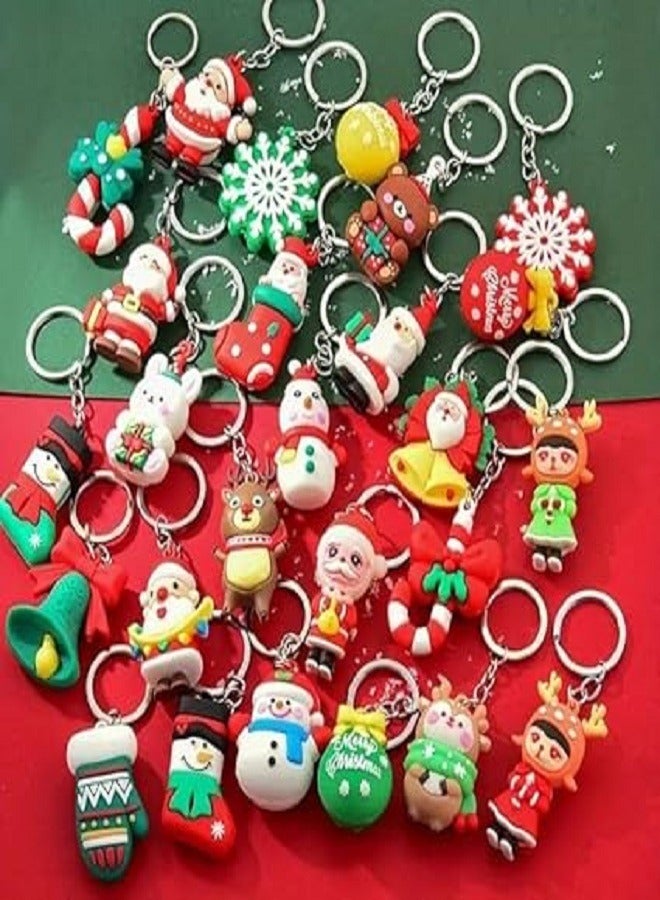 Christmas Keychains -  Christmas Gifts , Different Shapes Christmas's  Keychain, Christmas Decoration Items,  24 pcs - Image 1