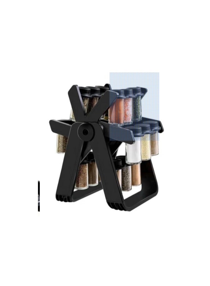 Denx A holder for spices and seasoning containers in the shape of a rotating wheel containing 18 containers, each with a capacity of 100 ml - Image 2