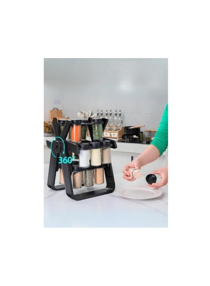 Denx A holder for spices and seasoning containers in the shape of a rotating wheel containing 18 containers, each with a capacity of 100 ml - Image 4
