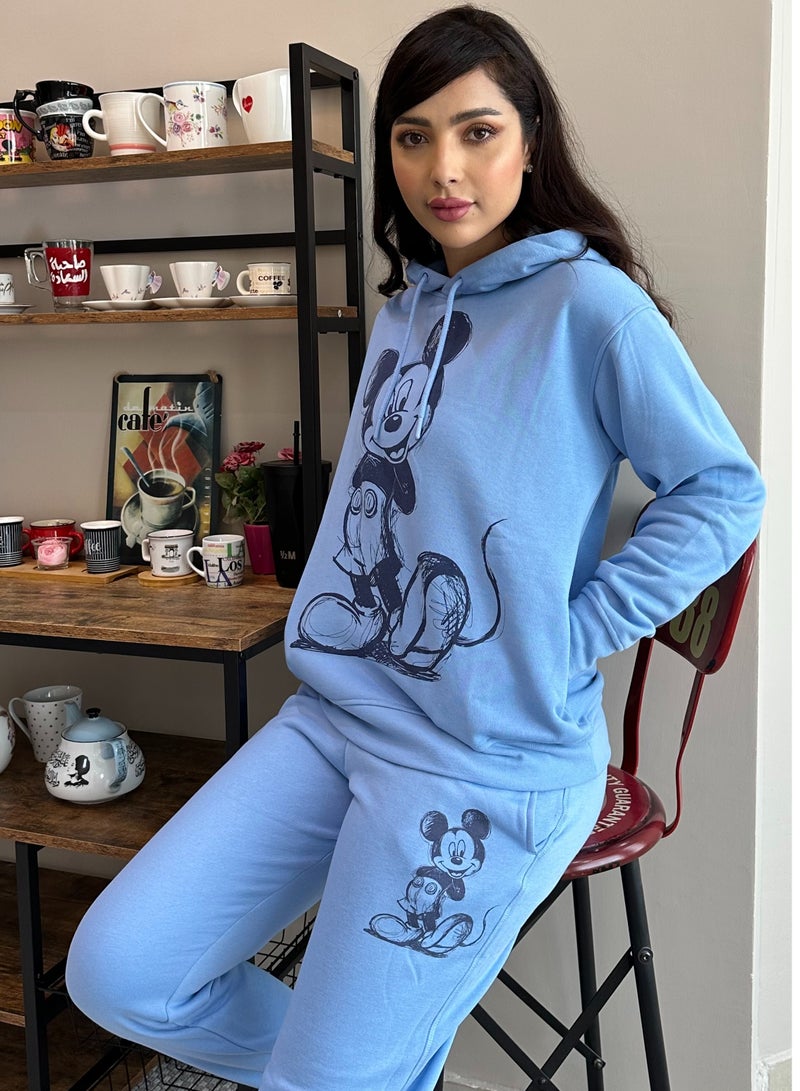 Hooded Pullover with Mickey Mouse Print and Disney Pants, XL size - Image 1