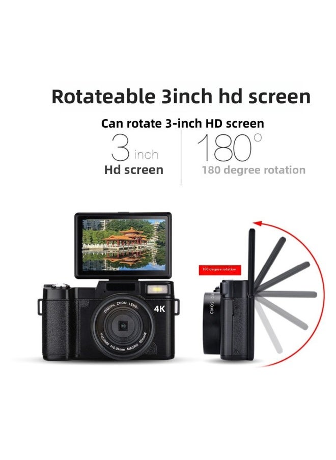 Generic 48 Million Pixels 4K HD Smart Digital Camera Anti-shake Smiley Face Beauty HD Camera R2S-4K-Body Color:White Standard English Version-4k  - Image 4