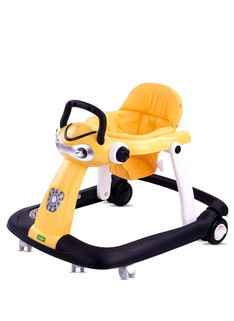 BAYBEE 2 In 1 Twist Pro Baby Walker Round Kids Walker For Baby With 3 Adjustable Height Removable Seat Led Light And Musical Toy Bar Baby Push Walker For Baby Boys Girls 6 To 24 Months Black  - Image 1