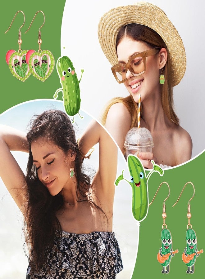 Nosiny 36 Pairs Halloween Earrings Bulk Funny Weird Dangle Drop Earrings Variety Pack Cute Ghost Pumpkin Bat Jewelry Sets for Women Halloween Holiday Party Gifts(Christmas Pickle) - Image 4