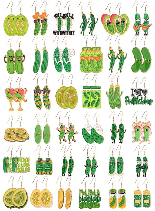 Nosiny 36 Pairs Halloween Earrings Bulk Funny Weird Dangle Drop Earrings Variety Pack Cute Ghost Pumpkin Bat Jewelry Sets for Women Halloween Holiday Party Gifts(Christmas Pickle) - Image 1