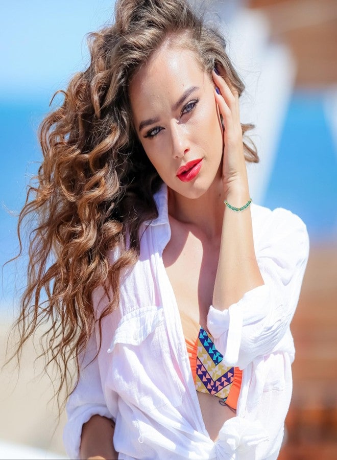 كولودوغو أساور كولودوغو البوهيمية المزينة بالخرز للنساء، أساور ملونة من الأحجار الطبيعية، أساور مطلية بالذهب بتصميم مستوحى من رياضة ركوب الأمواج، أساور عصرية مصنوعة يدويًا للنساء، هدايا مجوهرات - Image 3