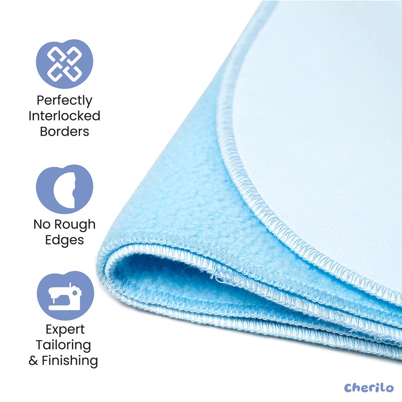 Cherilo Quick Dry Waterproof Protector Baby Dry Sheets, Small (50cm X 70cm)| Sky Blue, Pack of 1 - Image 2