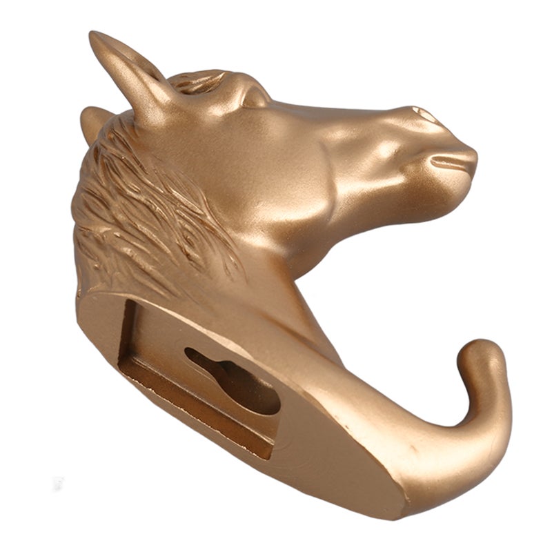 عصا حائط حيوانية بالراتنج Golden Horse - تصميم قرن قابل للإزالة بدون حفر، مادة متينة وعديمة السموم لمنزل، غرفة النوم، الحمام، مدخل المنزل - Image 4