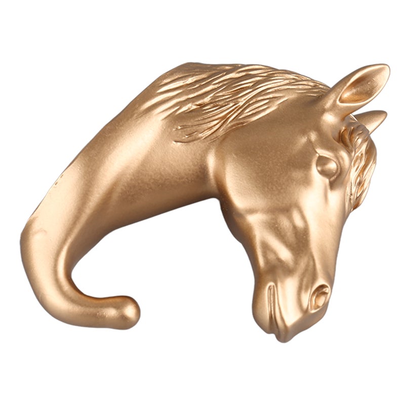 عصا حائط حيوانية بالراتنج Golden Horse - تصميم قرن قابل للإزالة بدون حفر، مادة متينة وعديمة السموم لمنزل، غرفة النوم، الحمام، مدخل المنزل - Image 3