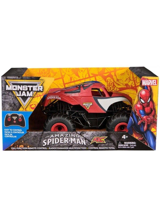 Monster Jam Marvel The Amazing Spider-Man RC Monster Truck (1:24, Red/Black) - Image 1