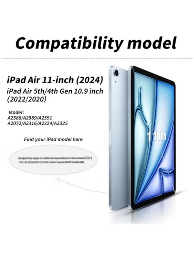 LCYLJGY - Case for iPad Air6 11-inch M2 (2024), iPad Air 5th/4th Generation (2022/2020) 10.9-inch Case with Pencil Holder Trifold Stand Case with Soft TPU Back Cover Auto Sleep/Wake - Image 1
