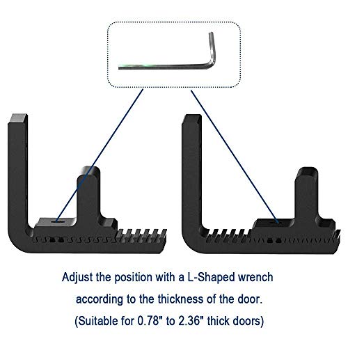 CCJH Sliding Barn Door Bottom Floor Guide Adjustable Wall Mount No Need for Ground Drilling（Black 1pcs - Image 3