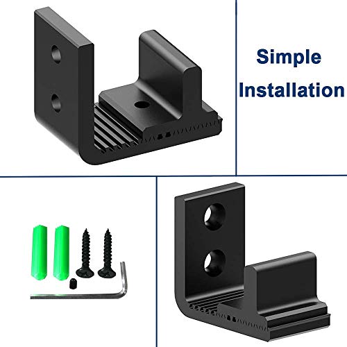 CCJH Sliding Barn Door Bottom Floor Guide Adjustable Wall Mount No Need for Ground Drilling（Black 1pcs - Image 5