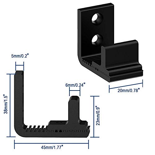CCJH Sliding Barn Door Bottom Floor Guide Adjustable Wall Mount No Need for Ground Drilling（Black 1pcs - Image 4