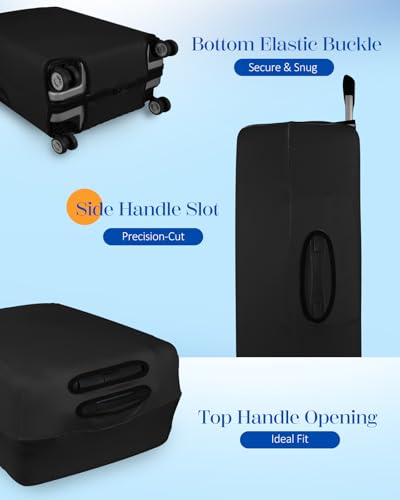 Slohif Luggage Cover for Suitcase Tsa Approved Protector - Luggage Sleeve Suit Case Cover Travel Stretch Large Baggage Case Protective Washable Fit 31-32 Inch Brown - Image 5