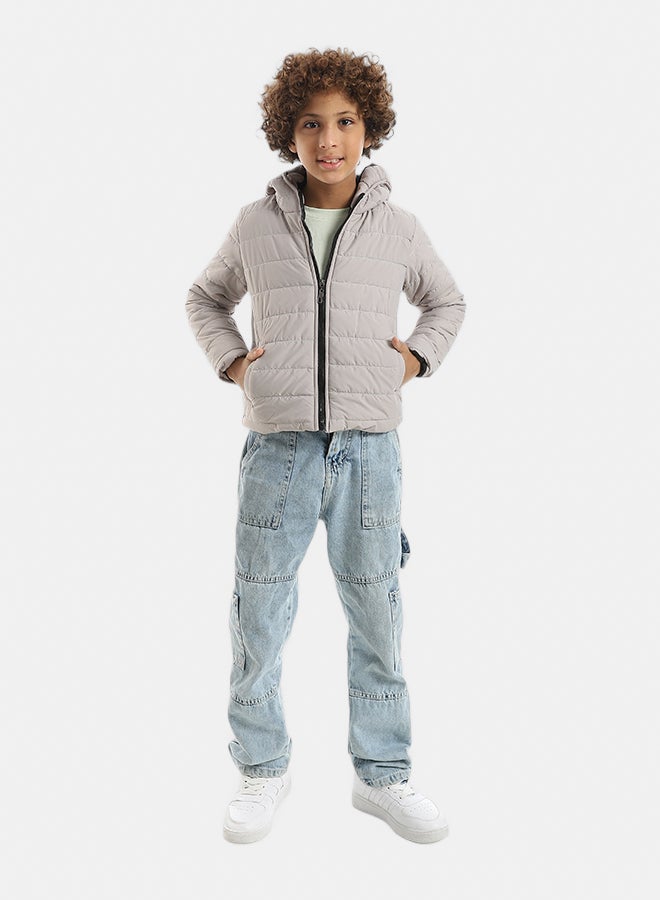 Andora Basic Pump Zipper Closure Beige Jacket_Beige - Image 5