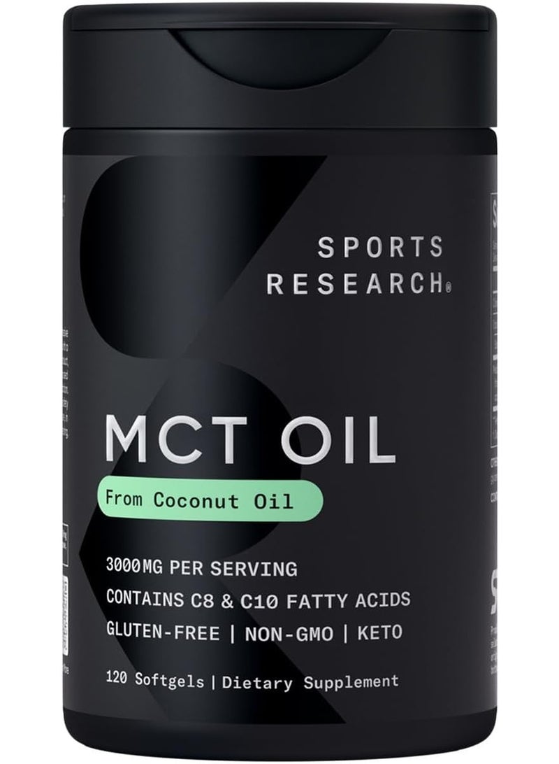 Sports Research, MCT Oil, 3,000 mg, 120 Softgels (1,000 mg per Softgel)