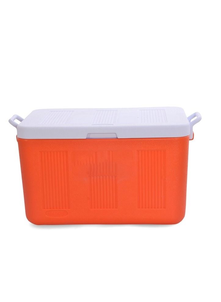 65L Ice Cooler Box Outdoor Use Drink Food Cooler Storage Box Orange/White  - Image 1