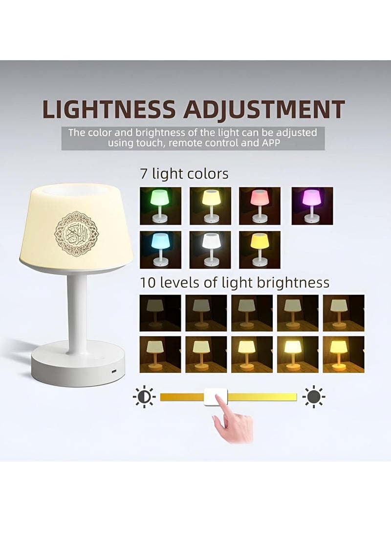 ELTRAZONE "Smart Touch LED Desk Lamp with Quran Speaker: Bluetooth, Remote Control, 16 Reciters & 16 Translations, Portable Model SQ-917" - Image 3