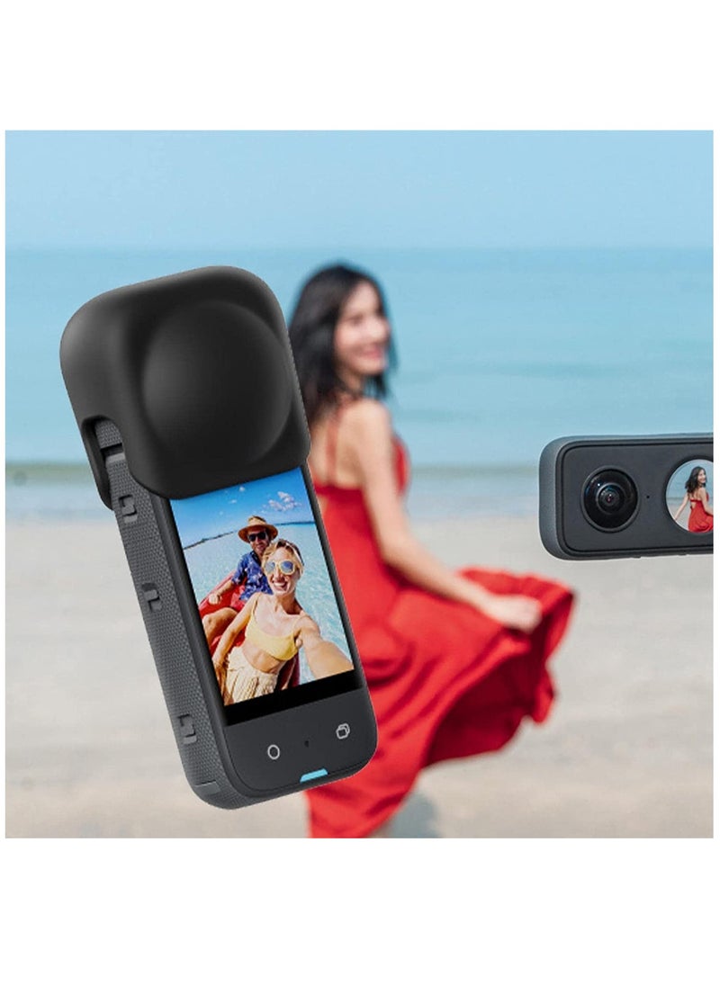 KASTWAVE - Silicone Lens Cover Protector Guards Replacement Dust-Proof Lens Protective Cap for Insta360 X3 Action Camera Accessories - Image 1