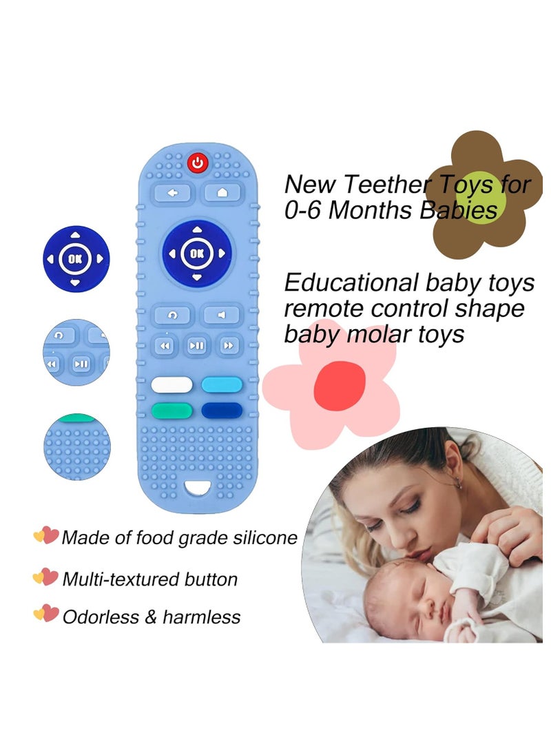 MUMS PLANET - Silicone Teething Toys for Infant Toddlers, Remote Control Shape Teethers for Babies Chew Toys, Relief Soothe Babies Gums Set, BPA Free/Freezable/Dishwasher and Refrigerator Safe - Image 1
