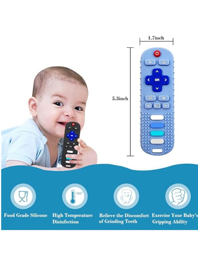 MUMS PLANET - Silicone Teething Toys for Infant Toddlers, Remote Control Shape Teethers for Babies Chew Toys, Relief Soothe Babies Gums Set, BPA Free/Freezable/Dishwasher and Refrigerator Safe - Image 1
