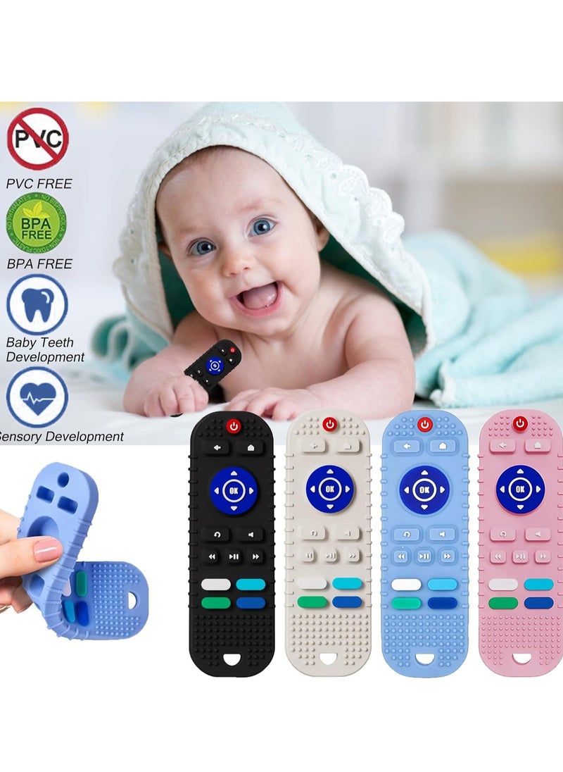 MUMS PLANET - Silicone Teething Toys for Infant Toddlers, Remote Control Shape Teethers for Babies Chew Toys, Relief Soothe Babies Gums Set, BPA Free/Freezable/Dishwasher and Refrigerator Safe - Image 1