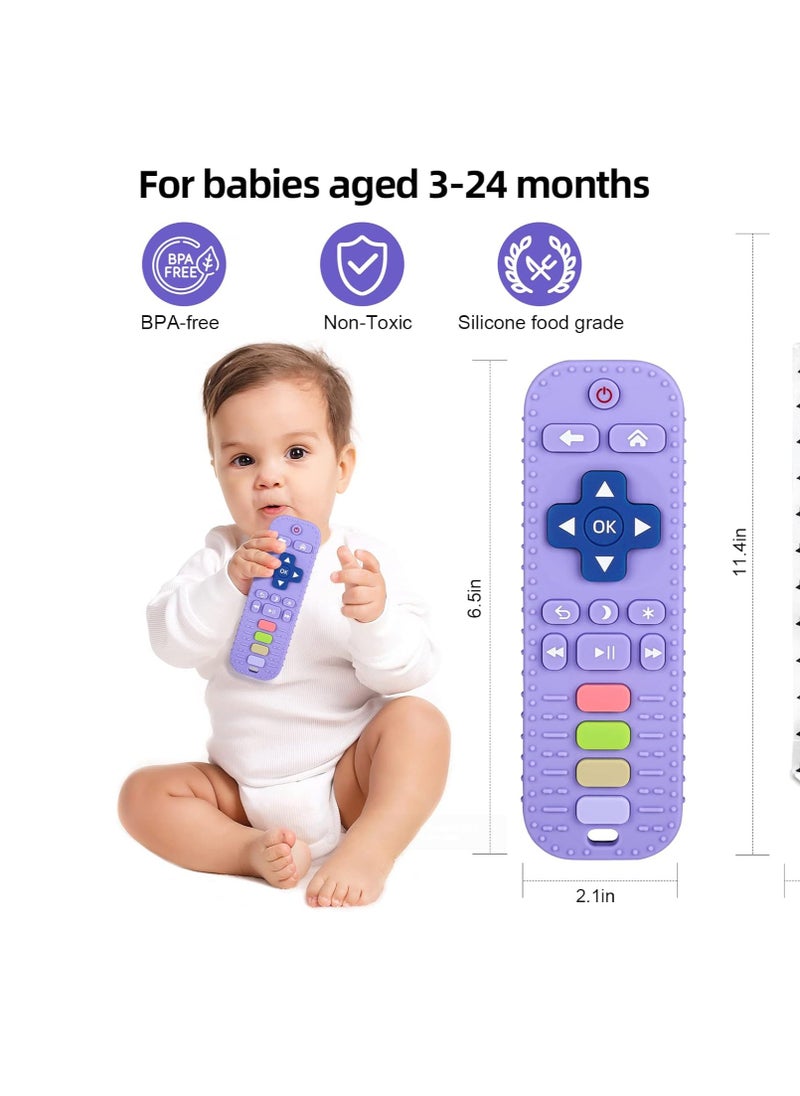 MUMS PLANET - Silicone Teething Toys for Infant Toddlers, Remote Control Shape Teethers for Babies Chew Toys, Relief Soothe Babies Gums Set, BPA Free/Freezable/Dishwasher and Refrigerator Safe - Image 1