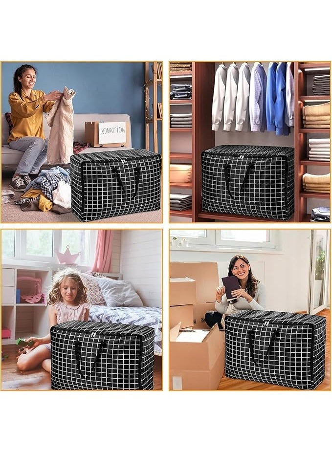 DUNISO 2 Pcs Storage Bags，Moving Bags with Strong Zippers & Carrying Handles, Large Heavy Duty Organizer Bags，Space Saving，Waterproof，Dustproof Suitable for Camping, Moving, Traveling, Business Travel，70*50*30cm - Image 4