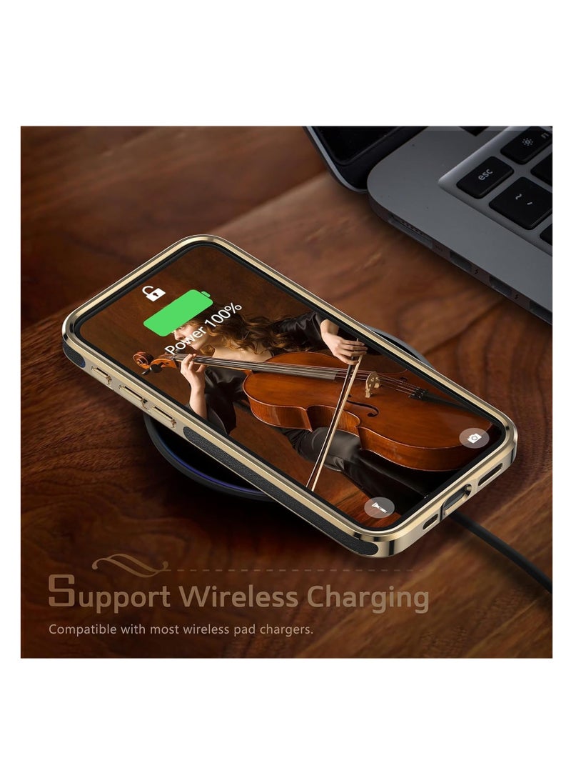 Aookay - Compatible for iPhone 15 Pro Max case, Luxury Leather Business Premium Classic Cover, Anti-Slip, Scratch Resistance phone case (15 Pro Max, Black) - Image 1