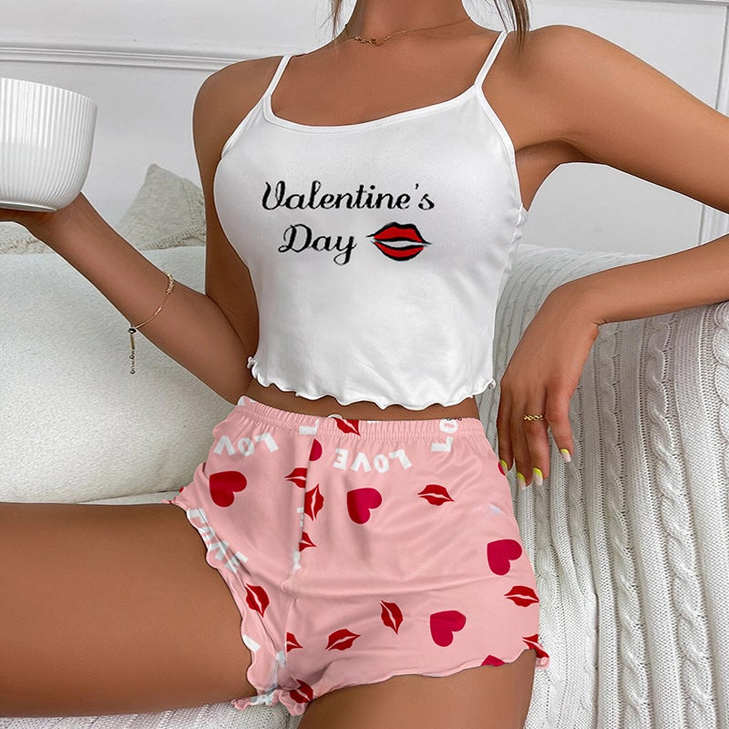 Womens Satin Pajama Cami Shorts Set ZT0005#  - Image 3