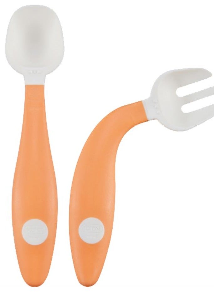 Orange children's flexible fork and spoon set - Image 5