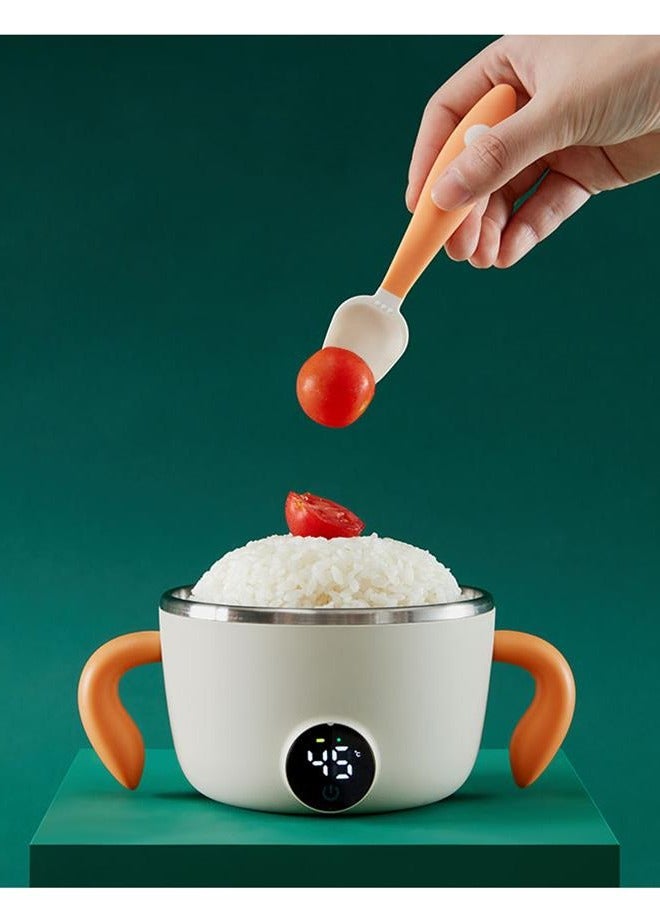 Orange children's flexible fork and spoon set - Image 4