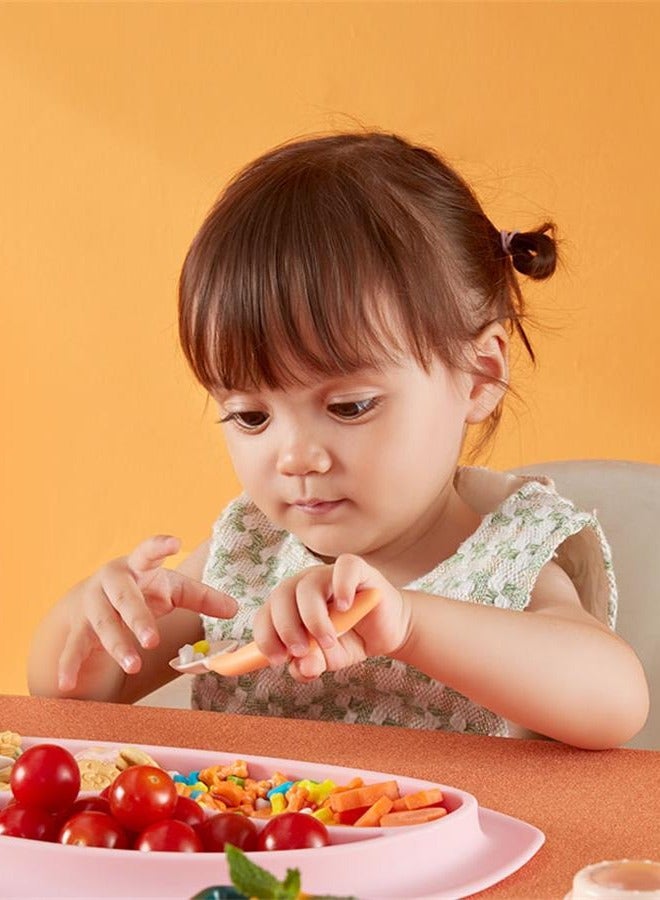 Orange children's flexible fork and spoon set - Image 2