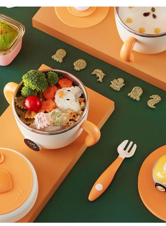 Orange children's flexible fork and spoon set - Image 3