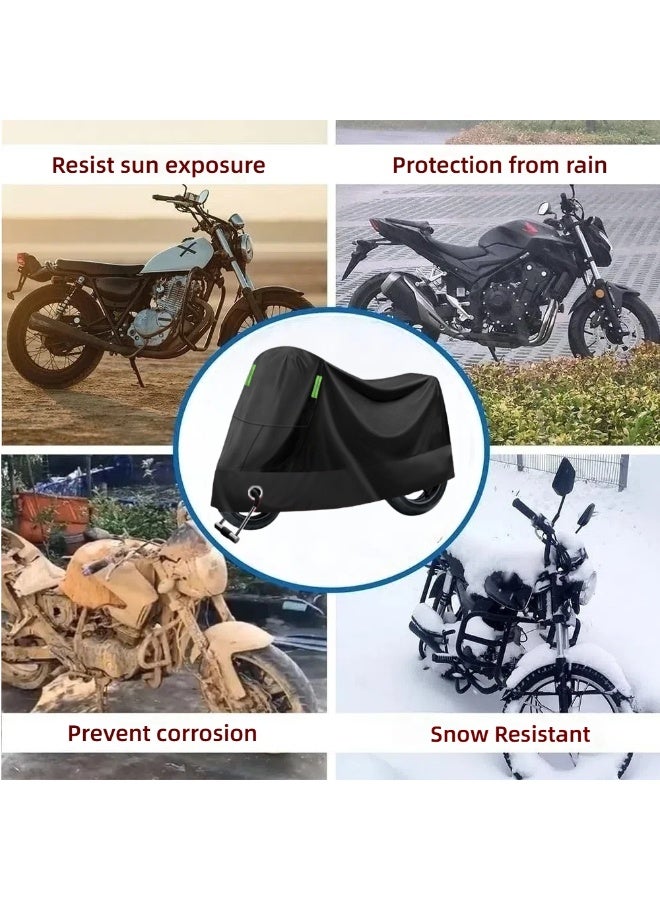 Motorcycle Cover Waterproof, Sunscreen, Dustproof, Electric Bike Full Protection Cover(Black) - Image 4