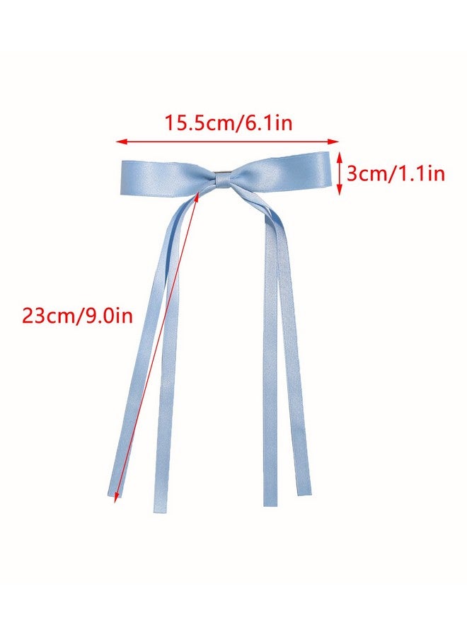 LFOUVRE Bow Hair Clips And Barrettes For Women 6Pcs Ribbon Bows And Metal Claw Clips With Tassels For Girls And Teens - Image 5