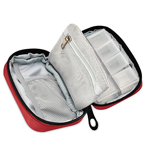 Naanle Pill Organizer Medical Sign Pill Box 7 Day Pill Case Bag Travel Pill Organizer Bag with Zipper Portable Weekly Case Compact Size for Vitamin Supplement Holder - Image 5