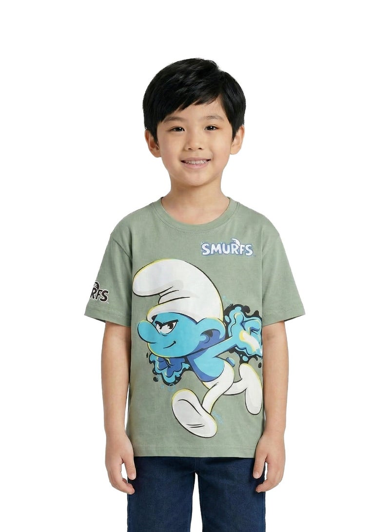 Trucare Boys Smurfs Printed Cotton Regular T-Shirt - Image 1