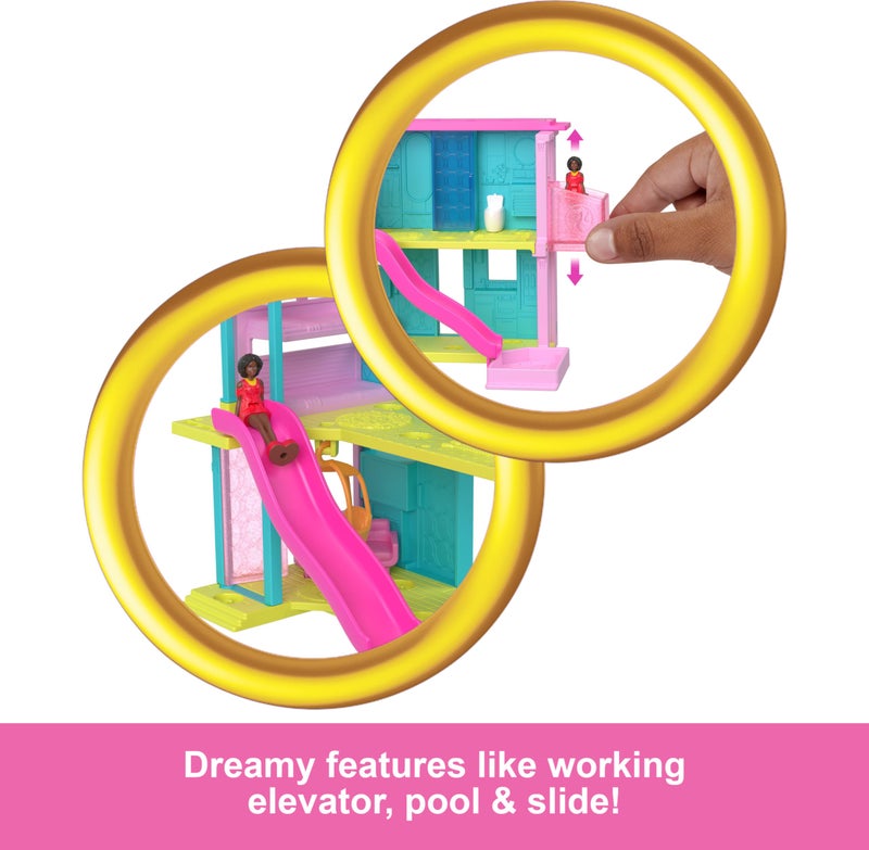 Barbie Mini Land Doll House Sets Mini Dreamhouse with Surprise 1 5 inch Doll Furniture Accessories Plus Elevator Pool - Image 3