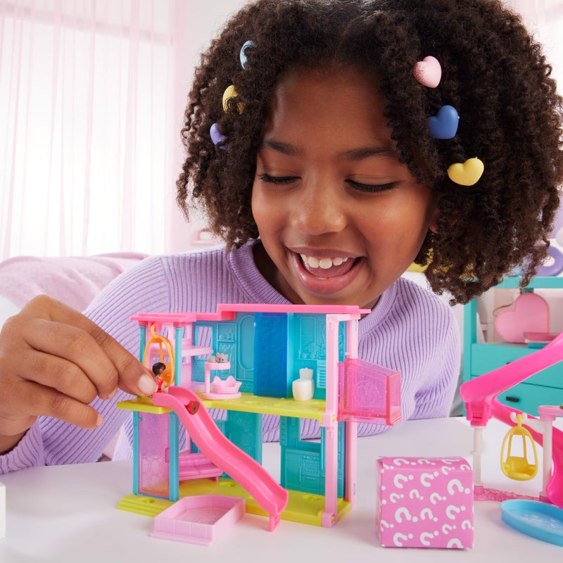 Barbie Mini Land Doll House Sets Mini Dreamhouse with Surprise 1 5 inch Doll Furniture Accessories Plus Elevator Pool - Image 2