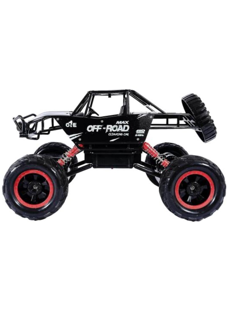 شاحنة وحشية 4x4 للطرق الوعرة 4WD RC سيارة تحكم عن بعد 2.4 جيجا هرتز، متسلقة صخور لجميع التضاريس مع تعليق طويل المدى، ألعاب للأولاد، ألعاب للبنات، أطفال من سن 6 سنوات فما فوق، بالغين، عشاق السيارات | هدايا (أسود) - Image 2