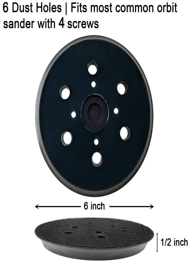Tockrop 6 Inch Hook & Loop Sanding Pad with 6 Holes - Ideal Replacement for Ridgid R2611 Random Orbit Sander, Works Seamlessly with 6 Inch Sander Discs - Image 2