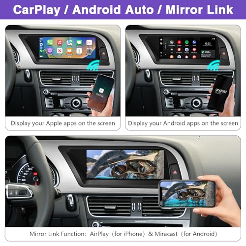 NINETOM 8.9 inch Touchscreen Wireless CarPlay Android Auto Multimedia Car Radio Receiver Compatible with Audi A5 with MMI 2G System (2009-2015), Support Mirrorlink, Camera, Navigation - Image 3