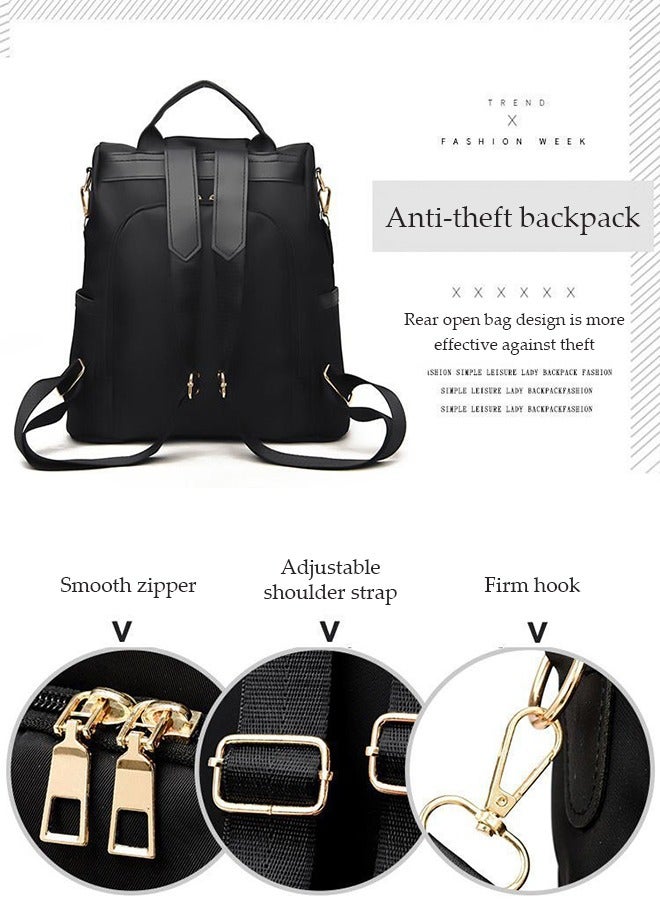 DUNISO Oxford Backpack Women's Black Waterproof Nylon School Bag for Girls Fashion Travel Tote - Image 5